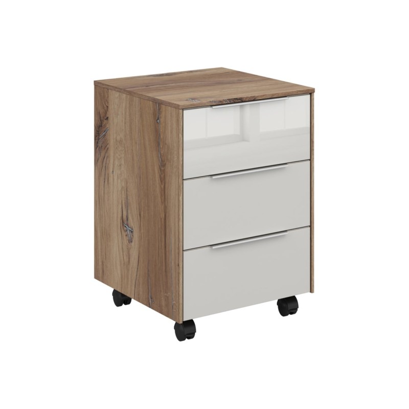 Kontener biurowy Nevada 40 cm z 3 szufladami dąb flagstaff ciemny