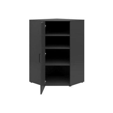 Regał narożny MultiDo 71,5x71,5 cm z drzwiami grafitowy