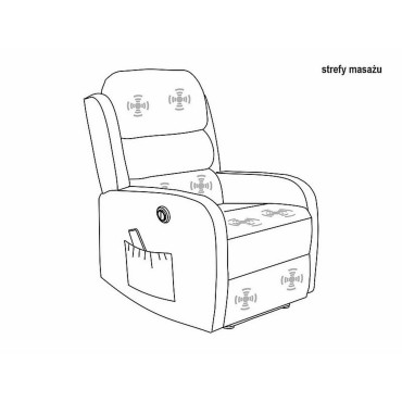 Fotel Pegaz M Velvet z f. masażu