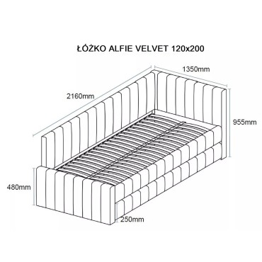 Łóżko Alfie Velvet