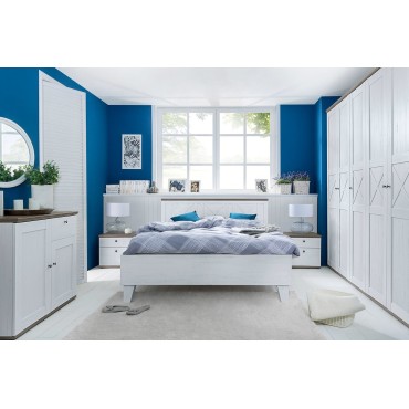 Zestaw Stockholm szafa i komoda sosna andersen biała