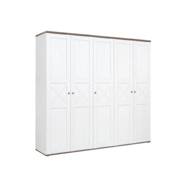 Zestaw Stockholm szafa i komoda sosna andersen biała