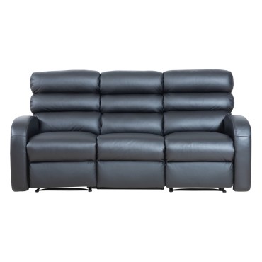 Zestaw wypoczynkowy Luton z funkcją relaks 3+1 czarny