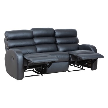 Zestaw wypoczynkowy Luton z funkcją relaks 3+1 czarny