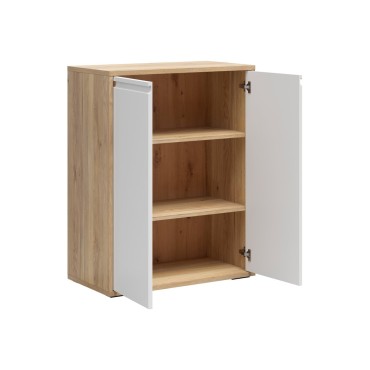 Szafka Reserve 80 cm z 2 drzwiami dąb mauvella/biały