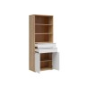 Regał Reserve 80 cm z 2 drzwiami szufladami dąb mauvella/biały