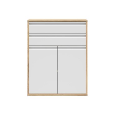 Komoda Reserve 80 cm z 2 drzwiami i 2 szufladami dąb mauvella/biały