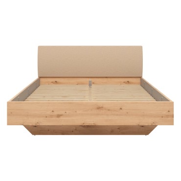 Łóżko Sindara 180x200 dąb artisan z tapicerowanym wezgłowiem Holms 23