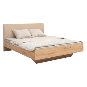 Łóżko Sindara 180x200 dąb artisan z tapicerowanym wezgłowiem Holms 23