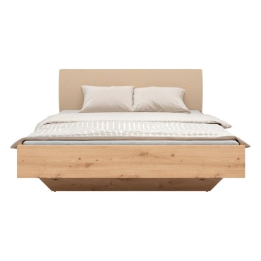 Łóżko Sindara 180x200 dąb artisan z tapicerowanym wezgłowiem Holms 23
