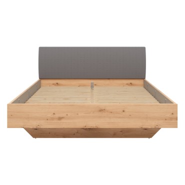 Łóżko Sindara 180x200 dąb artisan z tapicerowanym wezgłowiem Glow 19
