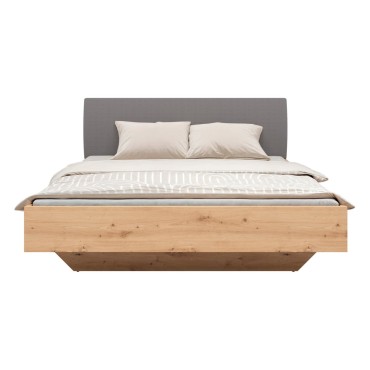 Łóżko Sindara 180x200 dąb artisan z tapicerowanym wezgłowiem Glow 19