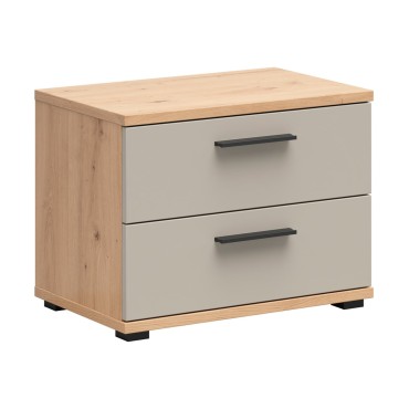 Szafka nocna Sindara 60 cm z 2 szufladami dąb artisan/kaszmir