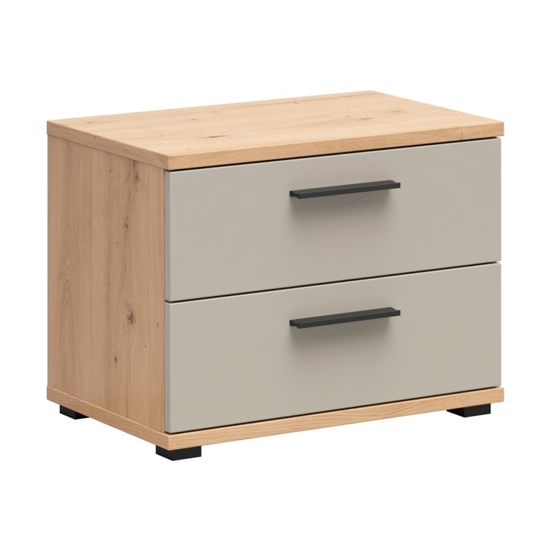 Szafka nocna Sindara 60 cm z 2 szufladami dąb artisan/kaszmir