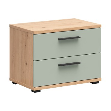 Szafka nocna Sindara 60 cm z 2 szufladami dąb artisan/szałwia Salbei