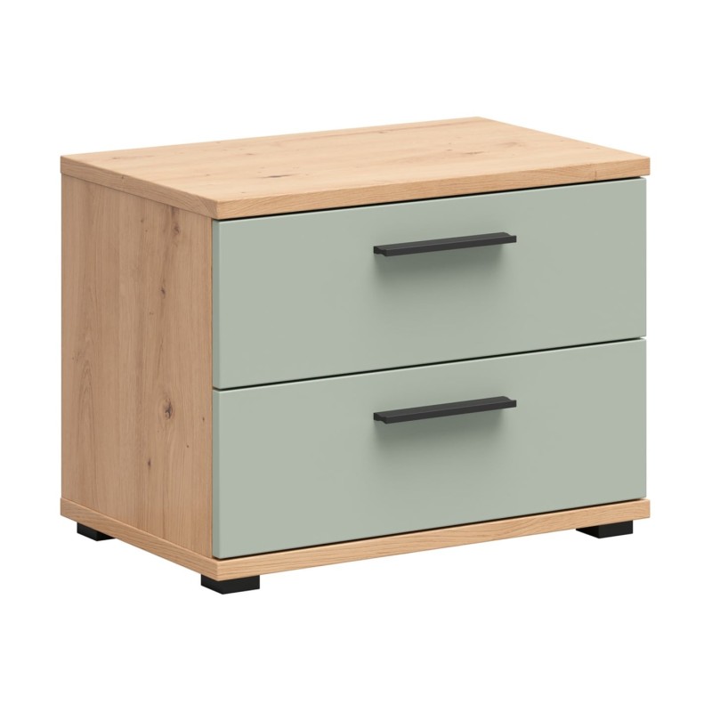 Szafka nocna Sindara 60 cm z 2 szufladami dąb artisan/szałwia Salbei