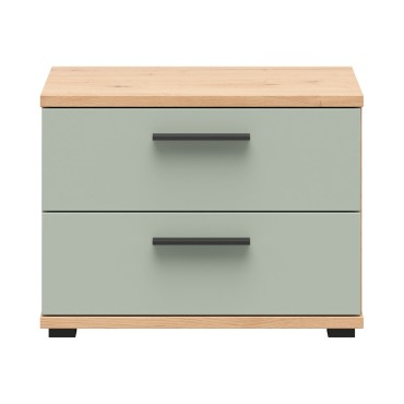 Szafka nocna Sindara 60 cm z 2 szufladami dąb artisan/szałwia Salbei