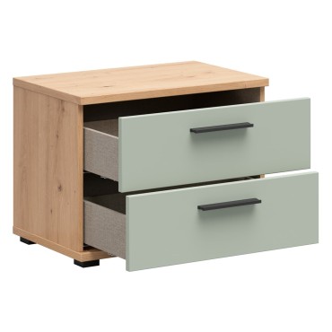 Szafka nocna Sindara 60 cm z 2 szufladami dąb artisan/szałwia Salbei