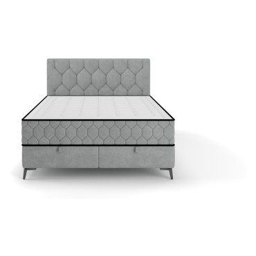 Łóżko kontynentalne Honey 160x200 z pojemnikiem szare