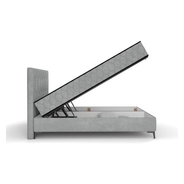 Łóżko kontynentalne Honey 160x200 z pojemnikiem szare