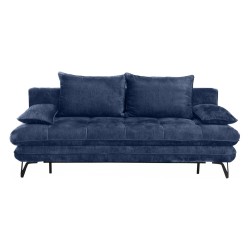 Sofa trzyosobowa Italia rozkładana z pojemnikiem granatowa