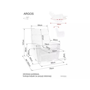 Fotel rozkładany Argos Raven