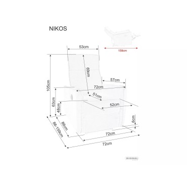 Fotel rozkładany Nikos Brego