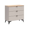 Komoda Velton 85 cm z 3 szufladami kaszmir/dąb artisan