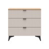 Komoda Velton 85 cm z 3 szufladami kaszmir/dąb artisan