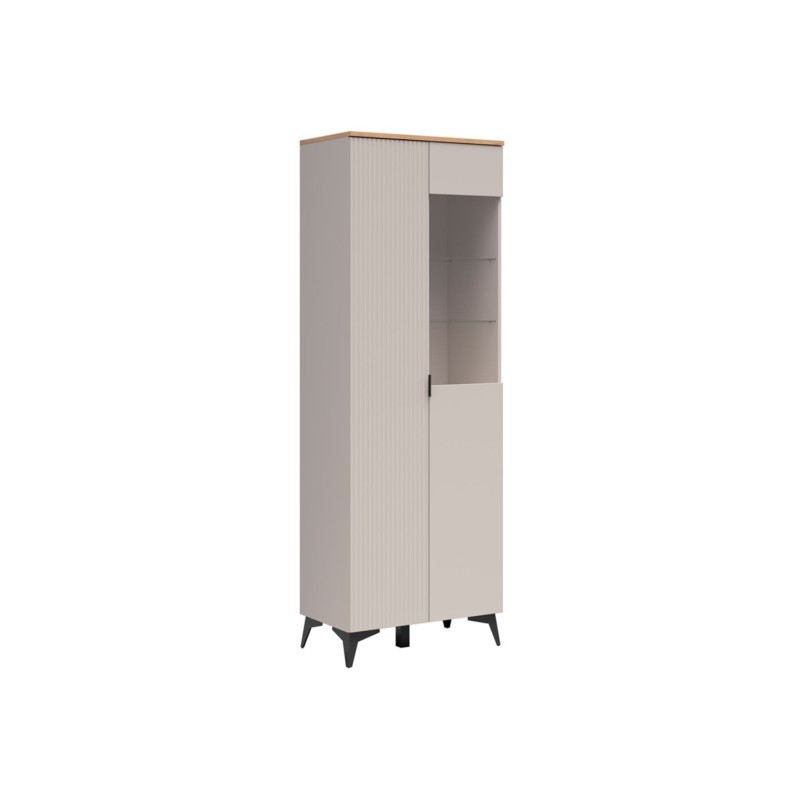 Witryna Velton 70 cm z 2 drzwiami wysoka kaszmir/dąb artisan