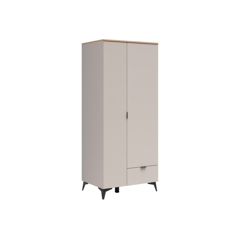 Szafa dwudrzwiowa Velton 85 cm z szufrladą kaszmir/dąb artisan