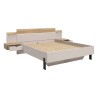 Łóżko Tabina 180x200 z 2 szafkami nocnymi i LED dąb mauvella/kaszmir