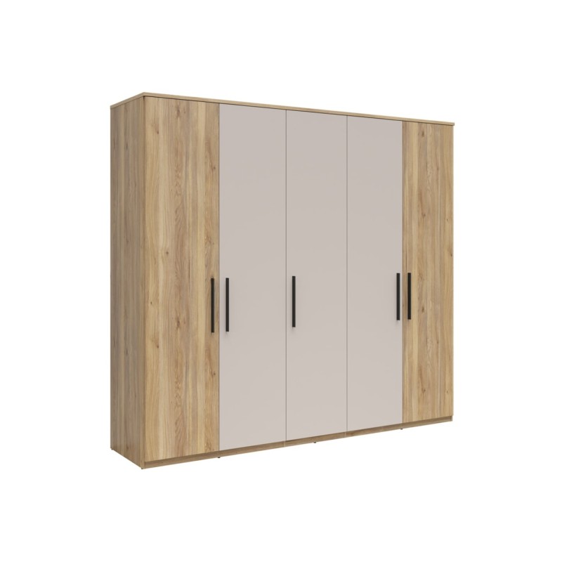 Szafa pięciodrzwiowa Tabina 250 cm dąb mauvella/kaszmir