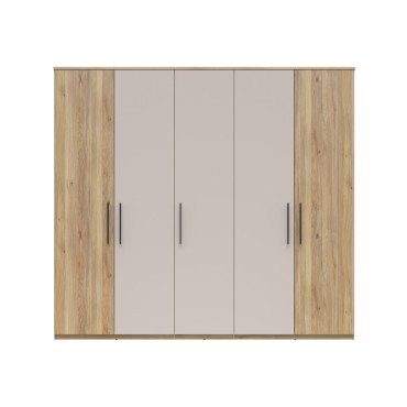 Szafa pięciodrzwiowa Tabina 250 cm dąb mauvella/kaszmir