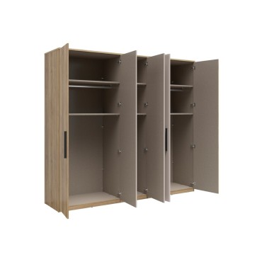 Szafa pięciodrzwiowa Tabina 250 cm dąb mauvella/kaszmir