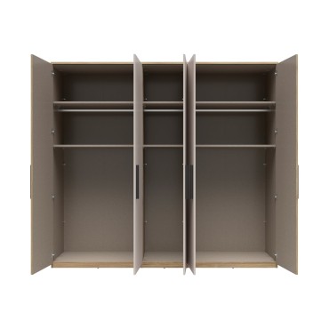 Szafa pięciodrzwiowa Tabina 250 cm dąb mauvella/kaszmir