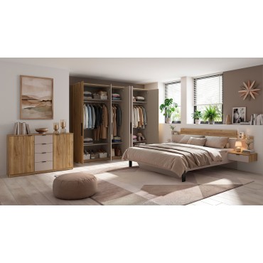 Szafa sześciodrzwiowa Tabina 300 cm dąb mauvella/kashzmir