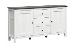 Komoda Hesen 186 cm z 2 drzwiami i 3 szufladami modrzew sibiu jasny/sosna larico