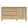 Komoda Sawira II 160 cm z drzwiami i 3 szufladami dąb mauvella