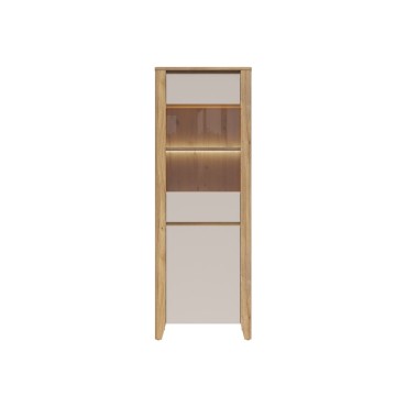 Witryna Sawira II 70 cm z 2 drzwiami dąb mauvella/kaszmir