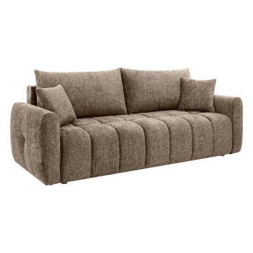Sofa rozkładana trzyosobowa Cloud z pojemnikiem brązowa