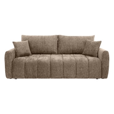 Sofa rozkładana trzyosobowa Cloud z pojemnikiem brązowa