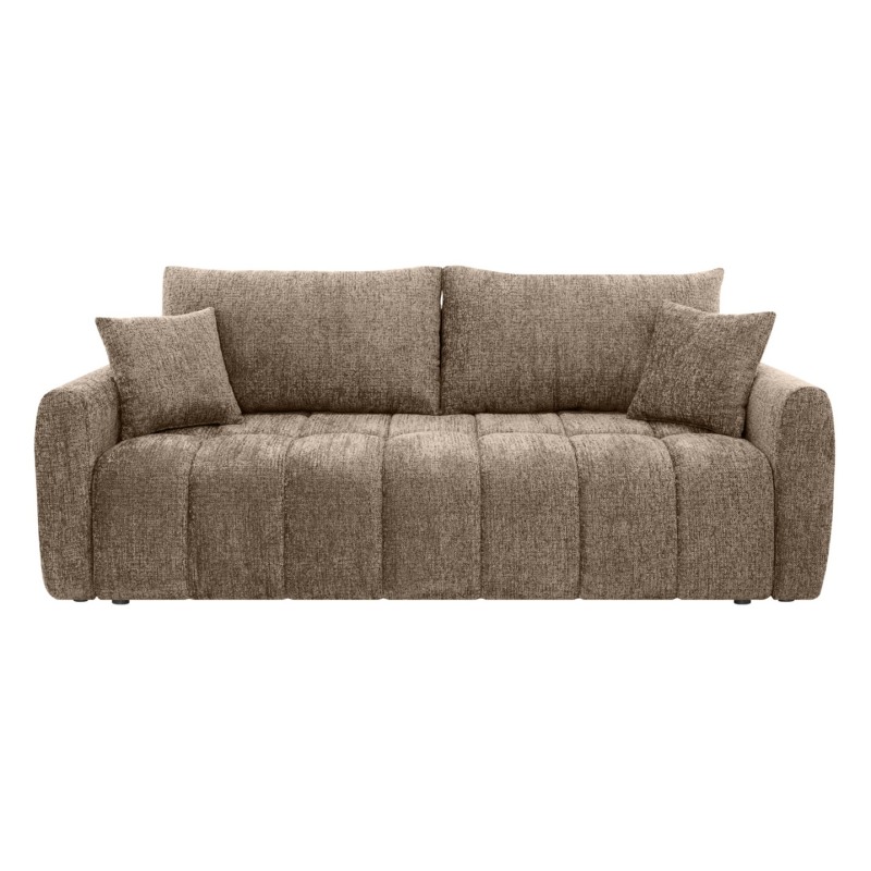 Sofa rozkładana trzyosobowa Cloud z pojemnikiem brązowa