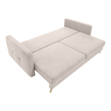 Sofa trzyosobowa Cornet rozkładana z pojemnikiem beżowa