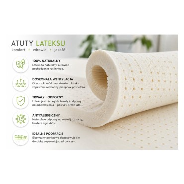 Materac sprężynowy kieszeniowy z lateksem Latexo 120x200 H2