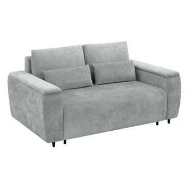 Sofa dwuosobowa Stretto_D rozkładana z pojemnikiem szara