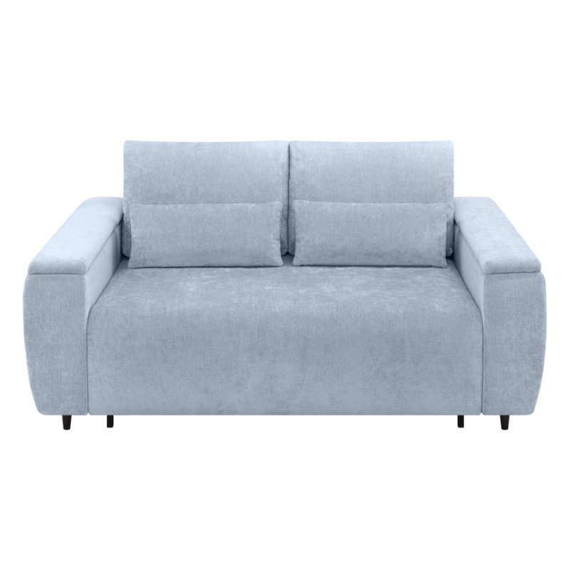 Sofa dwuosobowa Stretto_D rozkładana z pojemnikiem błękitna