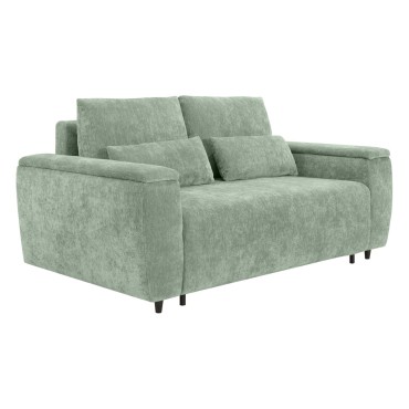 Sofa dwuosobowa Stretto_D rozkładana z pojemnikiem miętowa