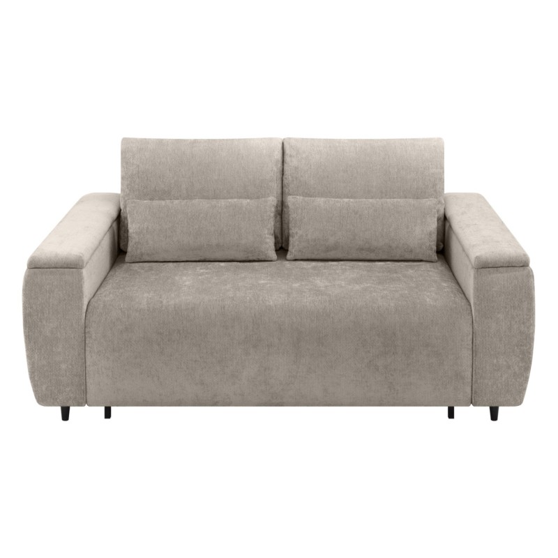 Sofa dwuosobowa Stretto_D rozkładana z pojemnikiem beżowa