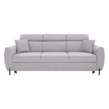 Sofa trzyosobowa Nolio rozkładana z ruchomymi zagłówkami szara
